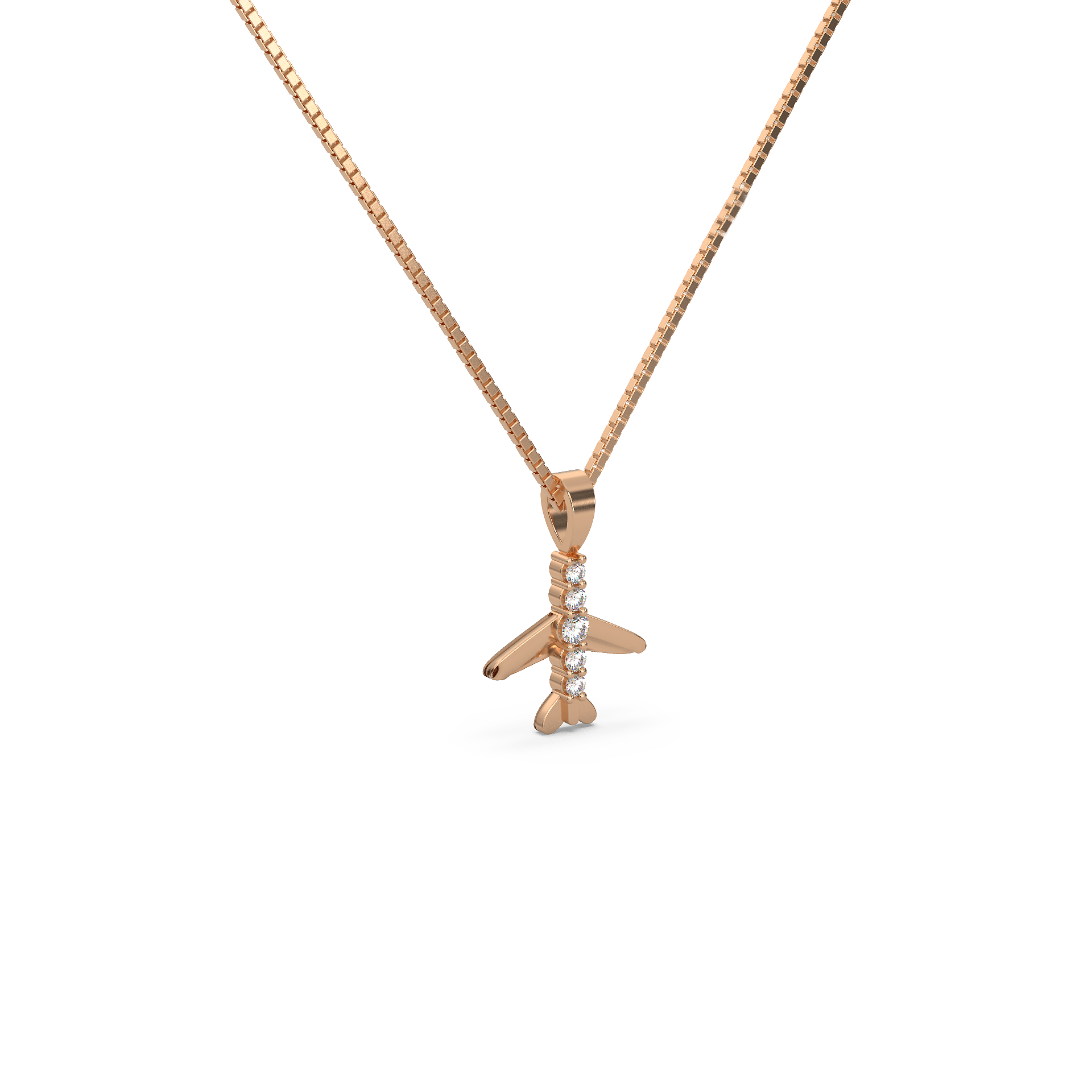 14 Kt Rose Gold Diamond Necklaces