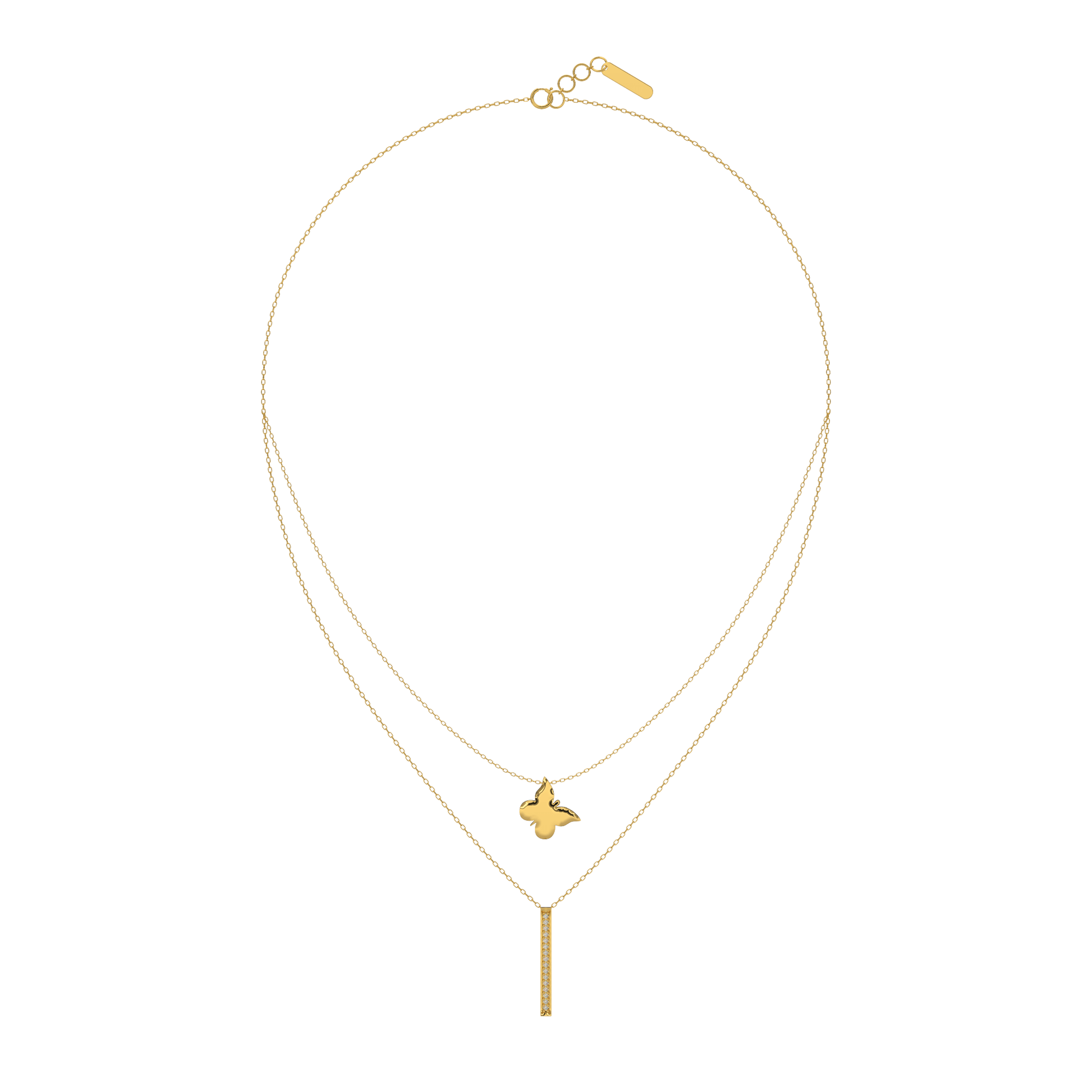14 Kt Yellow Gold Diamond Necklaces