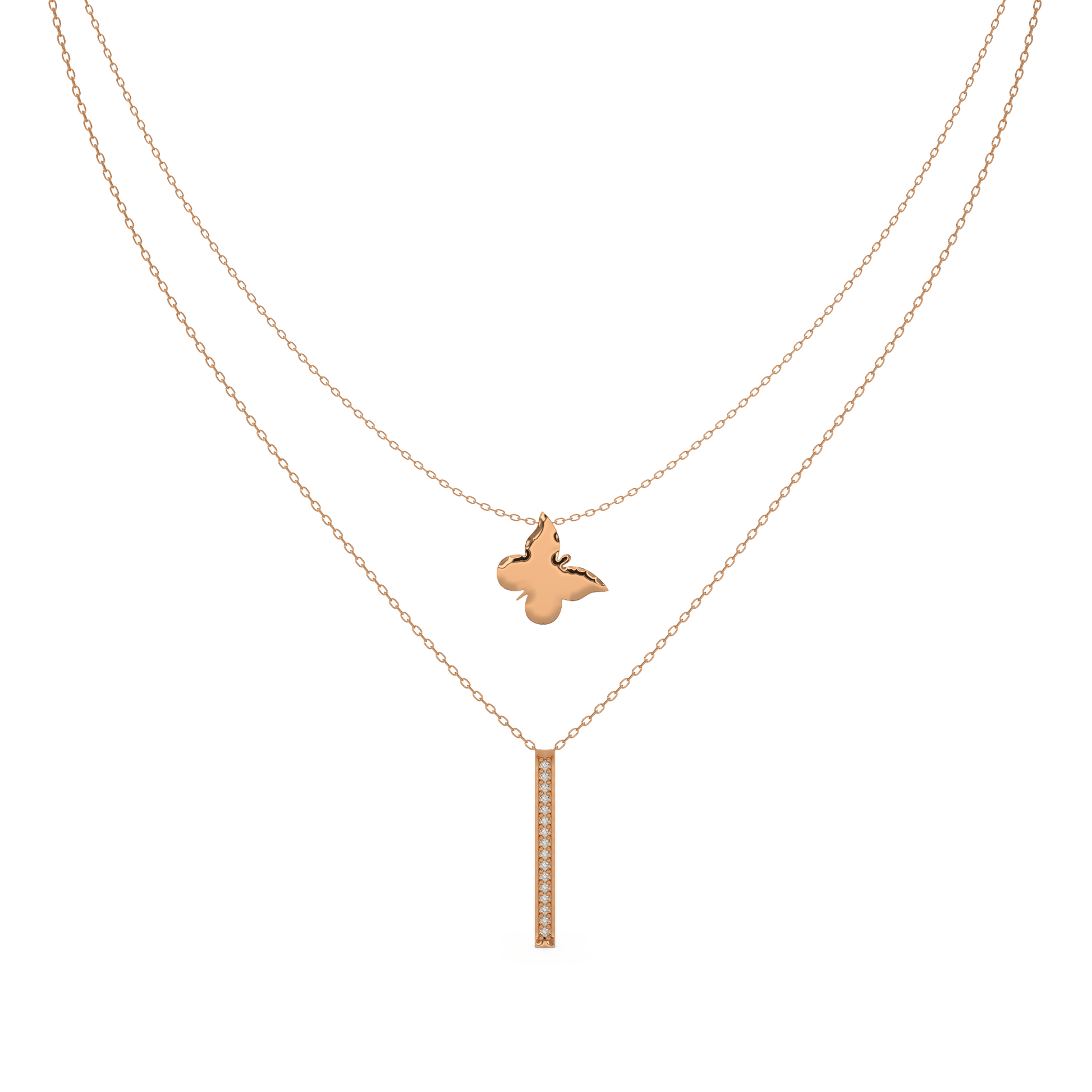 14 Kt Yellow Gold Diamond Necklaces