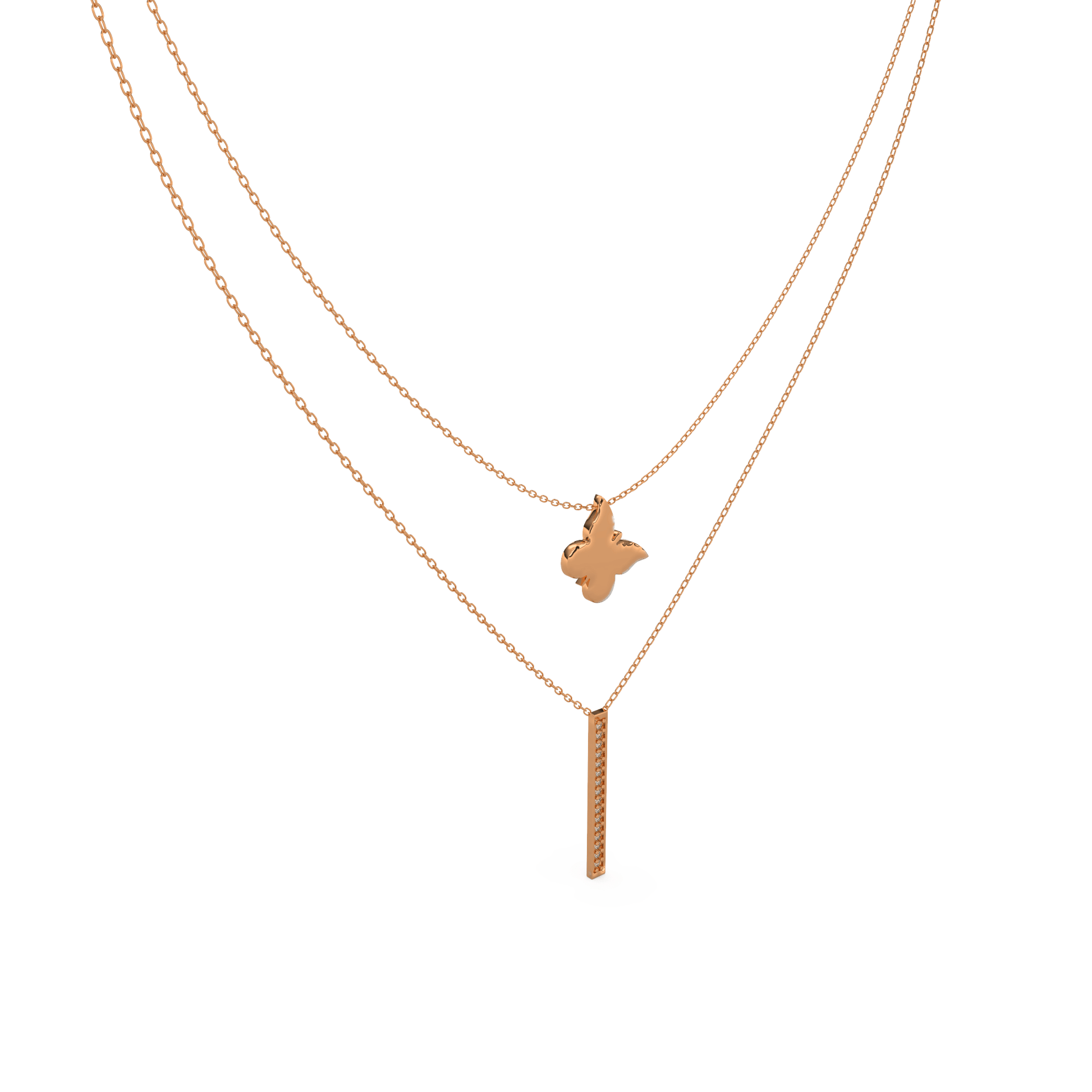 14 Kt Yellow Gold Diamond Necklaces