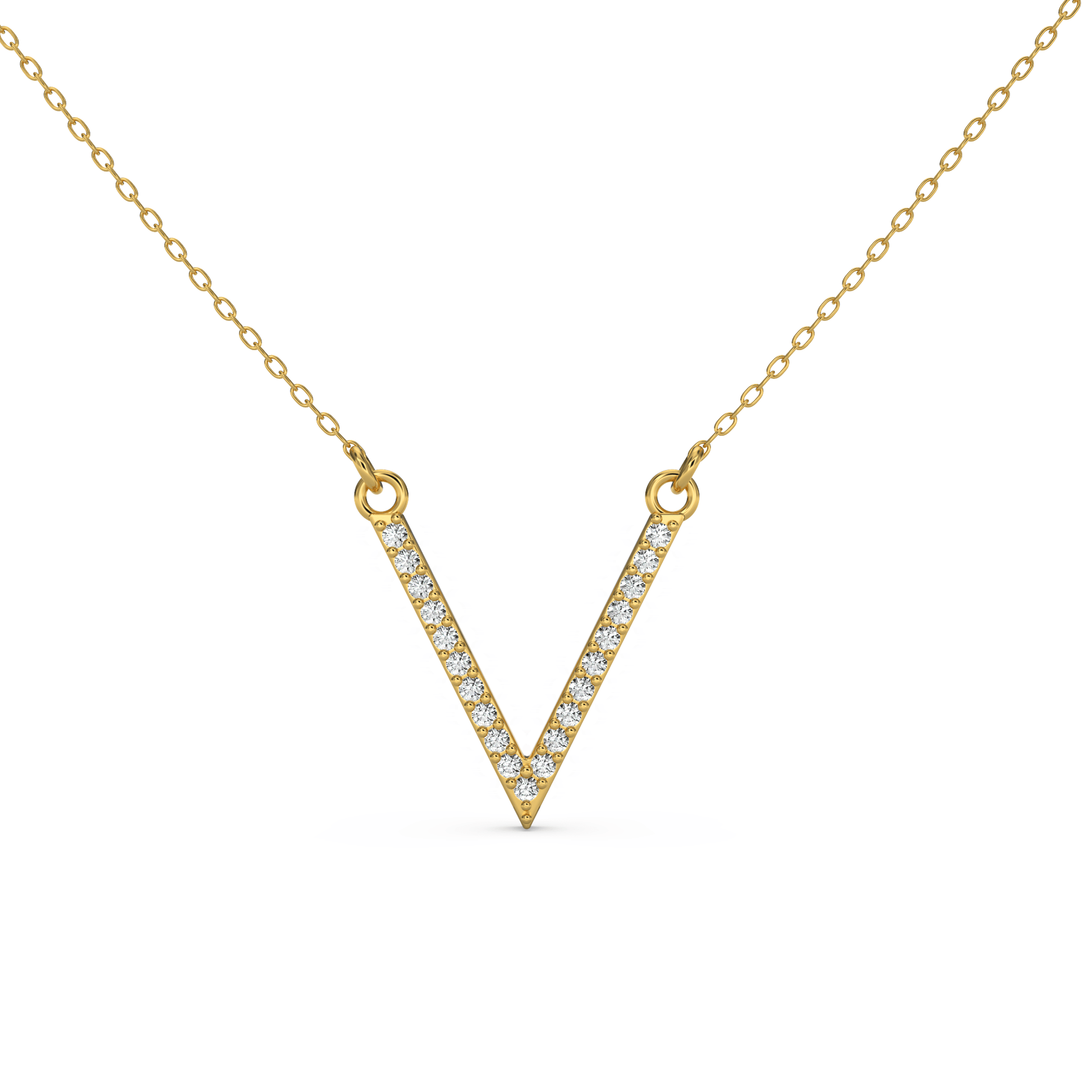14 Kt Yellow Gold Diamond Necklaces
